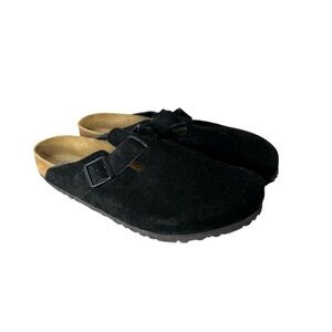 Birkenstock Boston Soft Footbed Black Suede Leather Men’s 13 EU 46